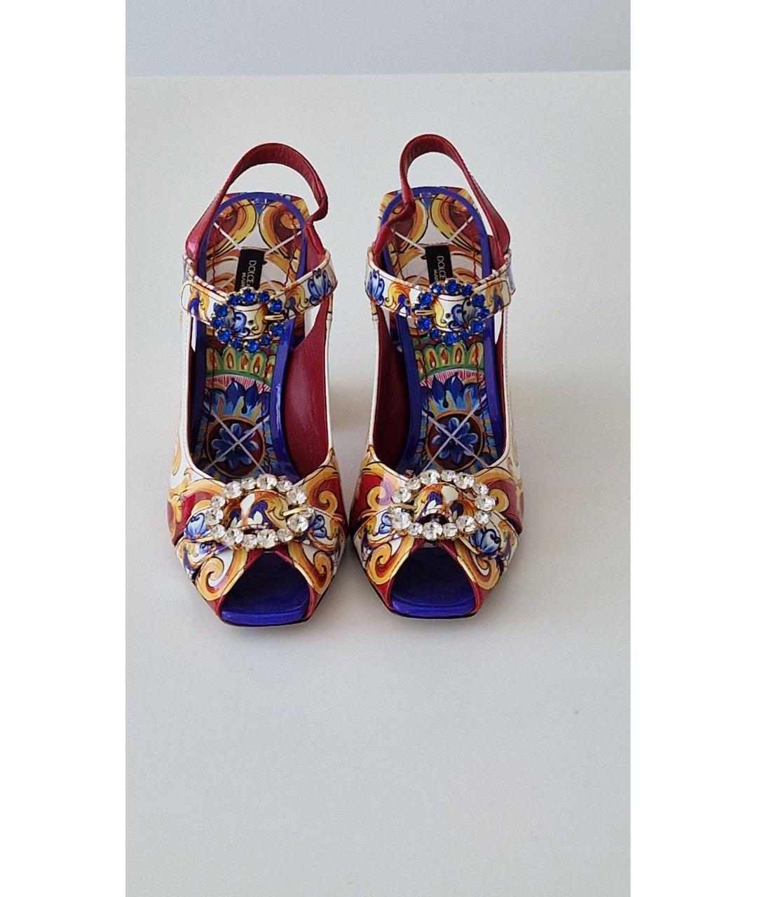 DOLCE&GABBANA Мульти текстильные босоножки, фото 3