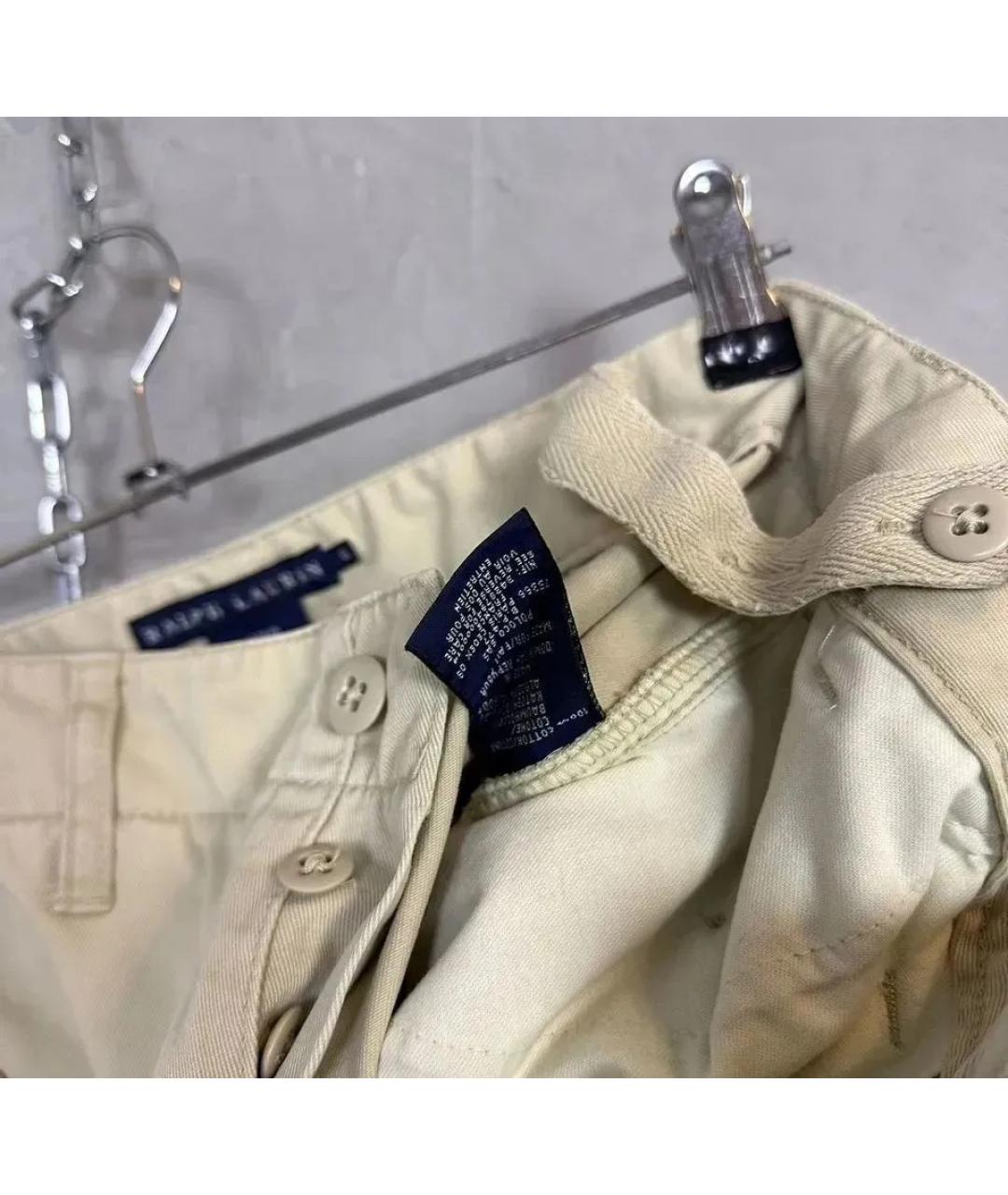 RALPH LAUREN Бежевые хлопковые прямые брюки, фото 7