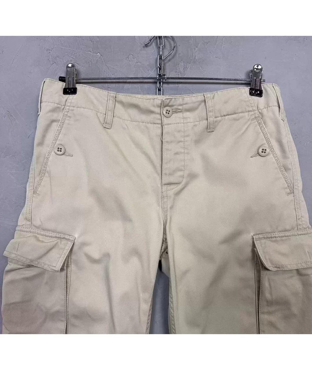 RALPH LAUREN Бежевые хлопковые прямые брюки, фото 4