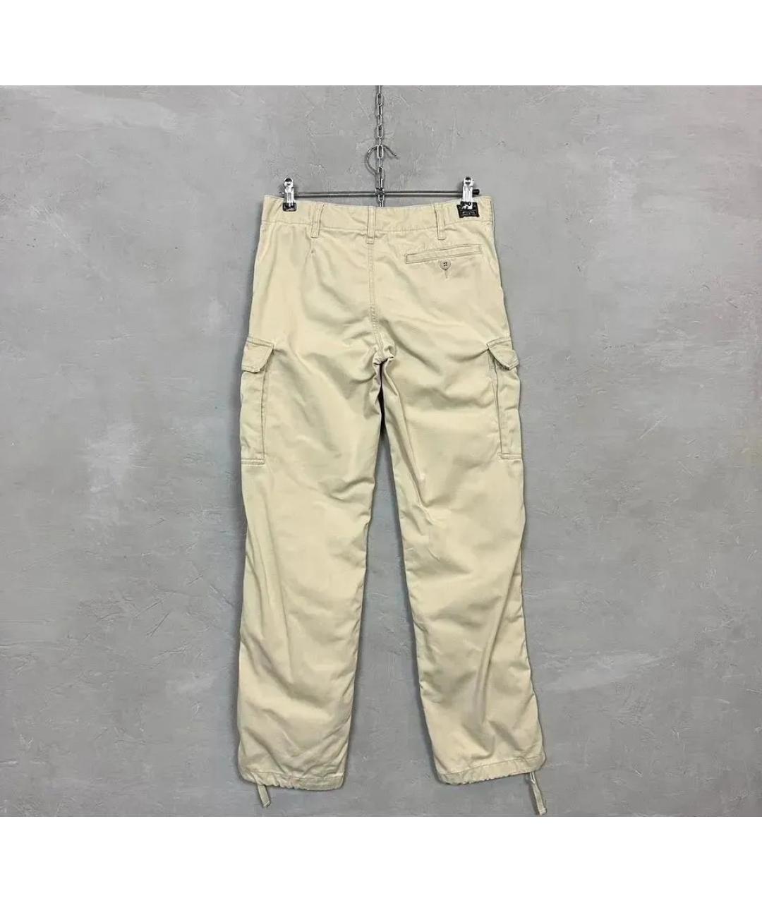 RALPH LAUREN Бежевые хлопковые прямые брюки, фото 2