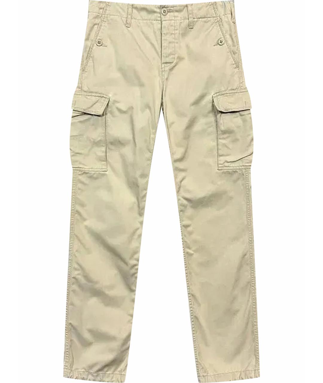 RALPH LAUREN Бежевые хлопковые прямые брюки, фото 1