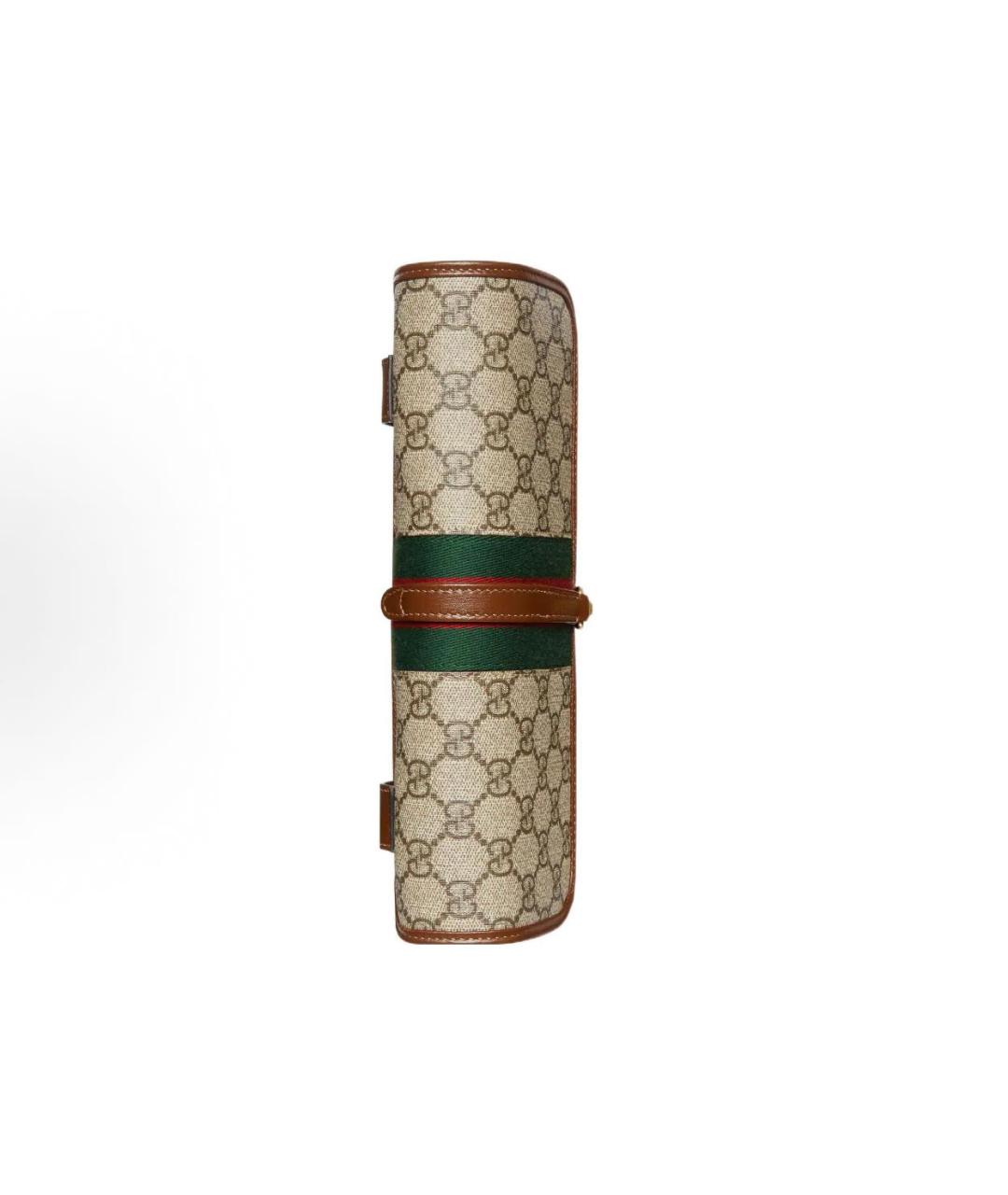 GUCCI Бежевая тканевая поясная сумка, фото 6
