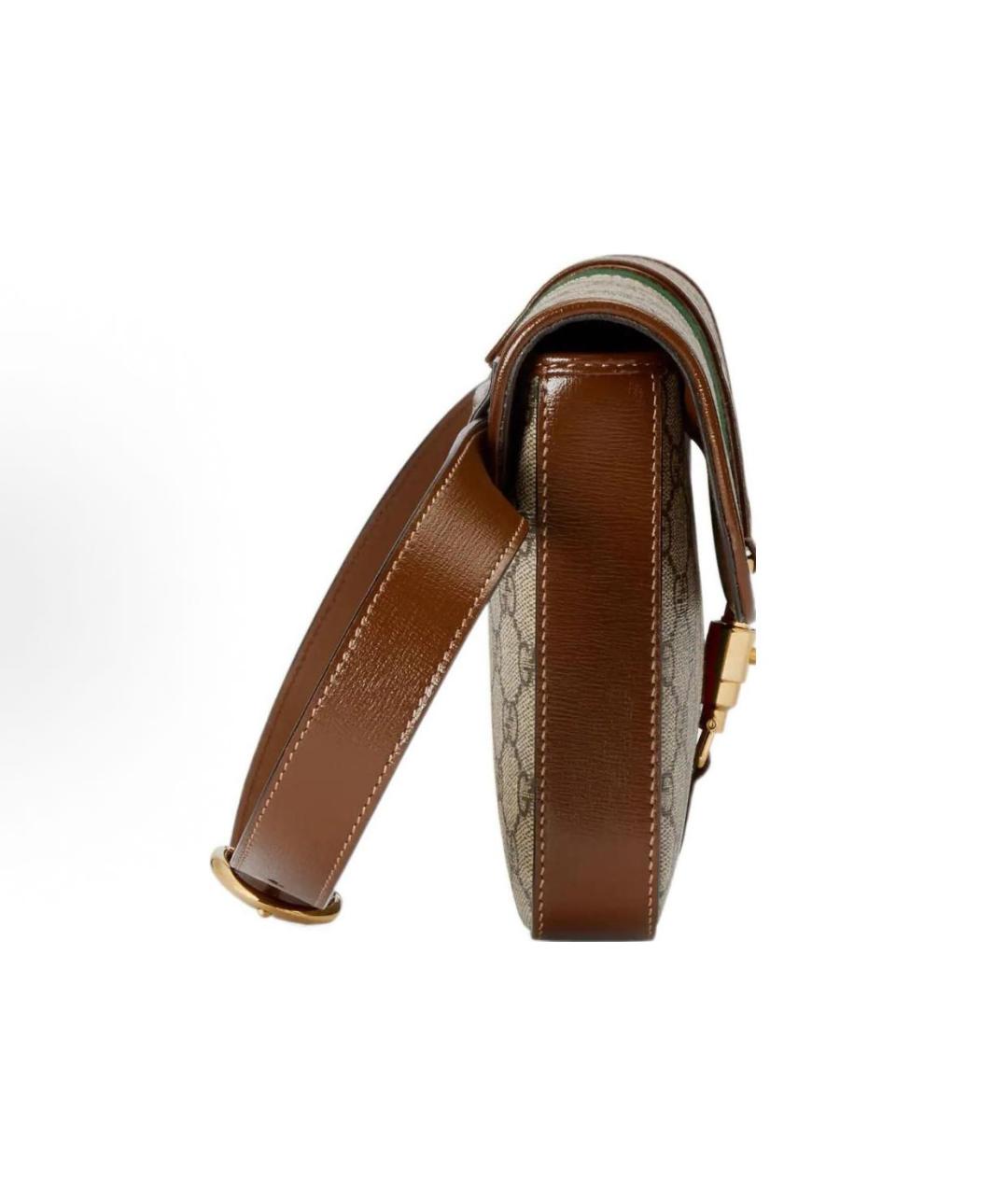 GUCCI Бежевая тканевая поясная сумка, фото 5