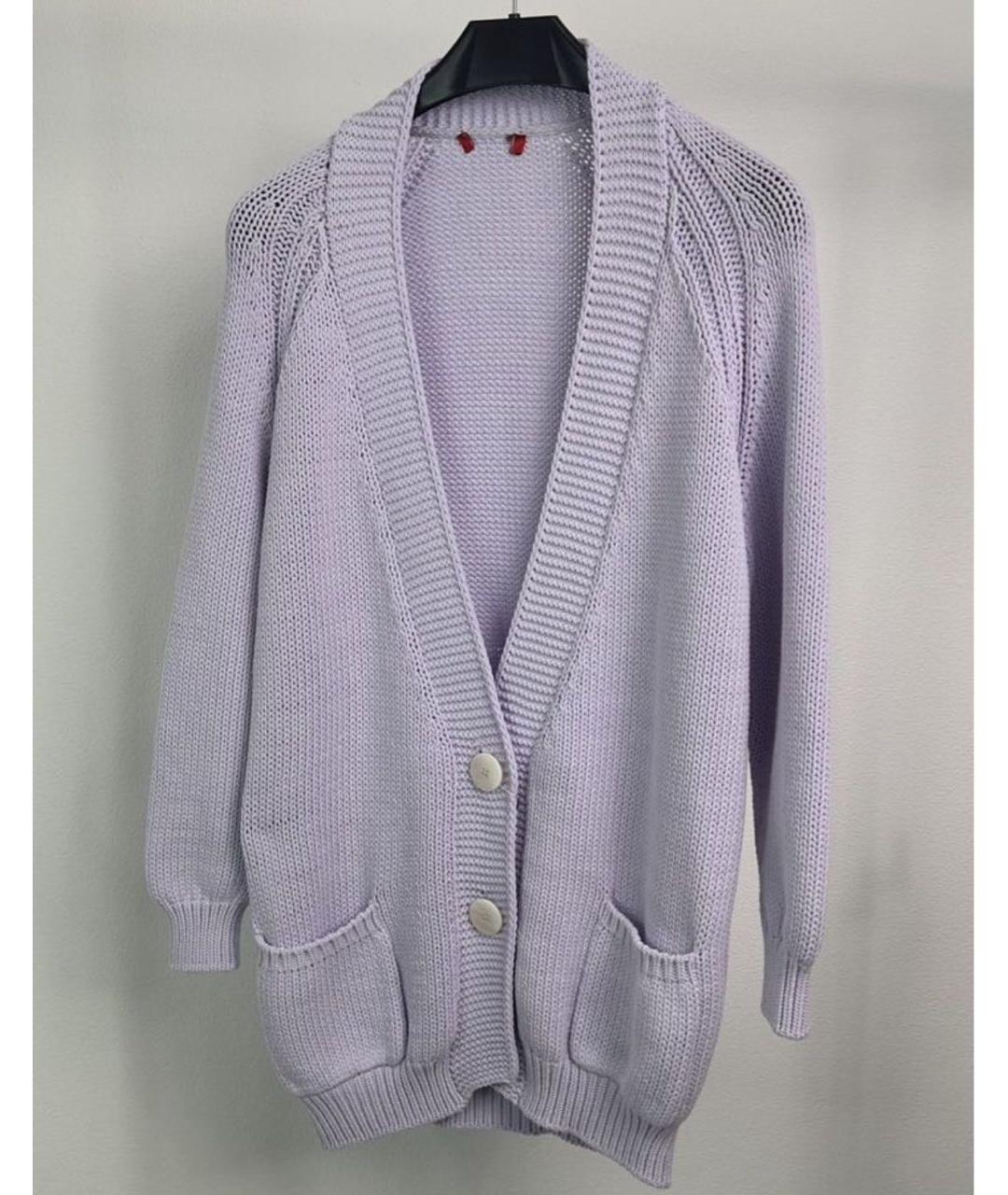 MAX MARA Фиолетовый хлопковый кардиган, фото 9