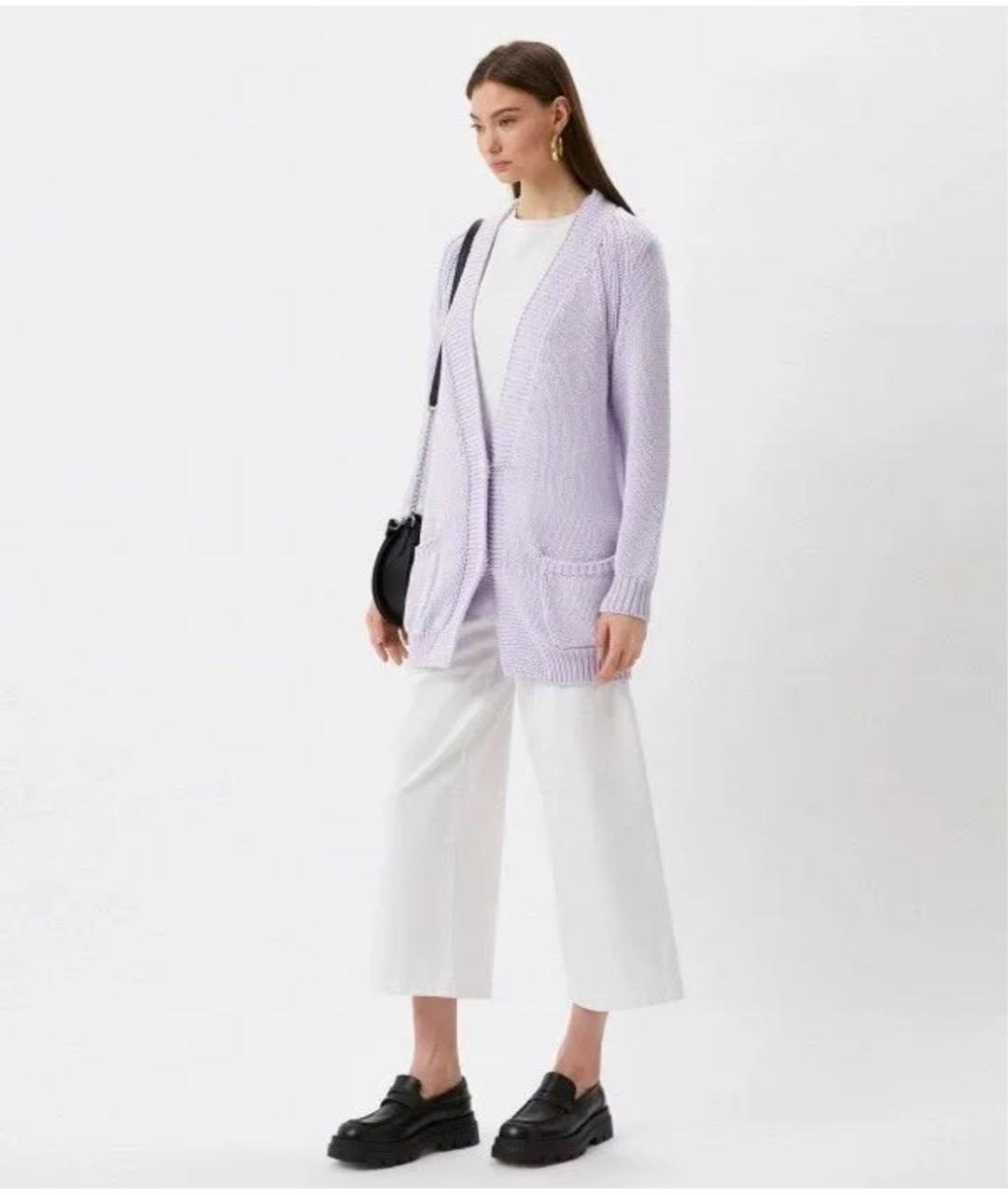 MAX MARA Фиолетовый хлопковый кардиган, фото 7