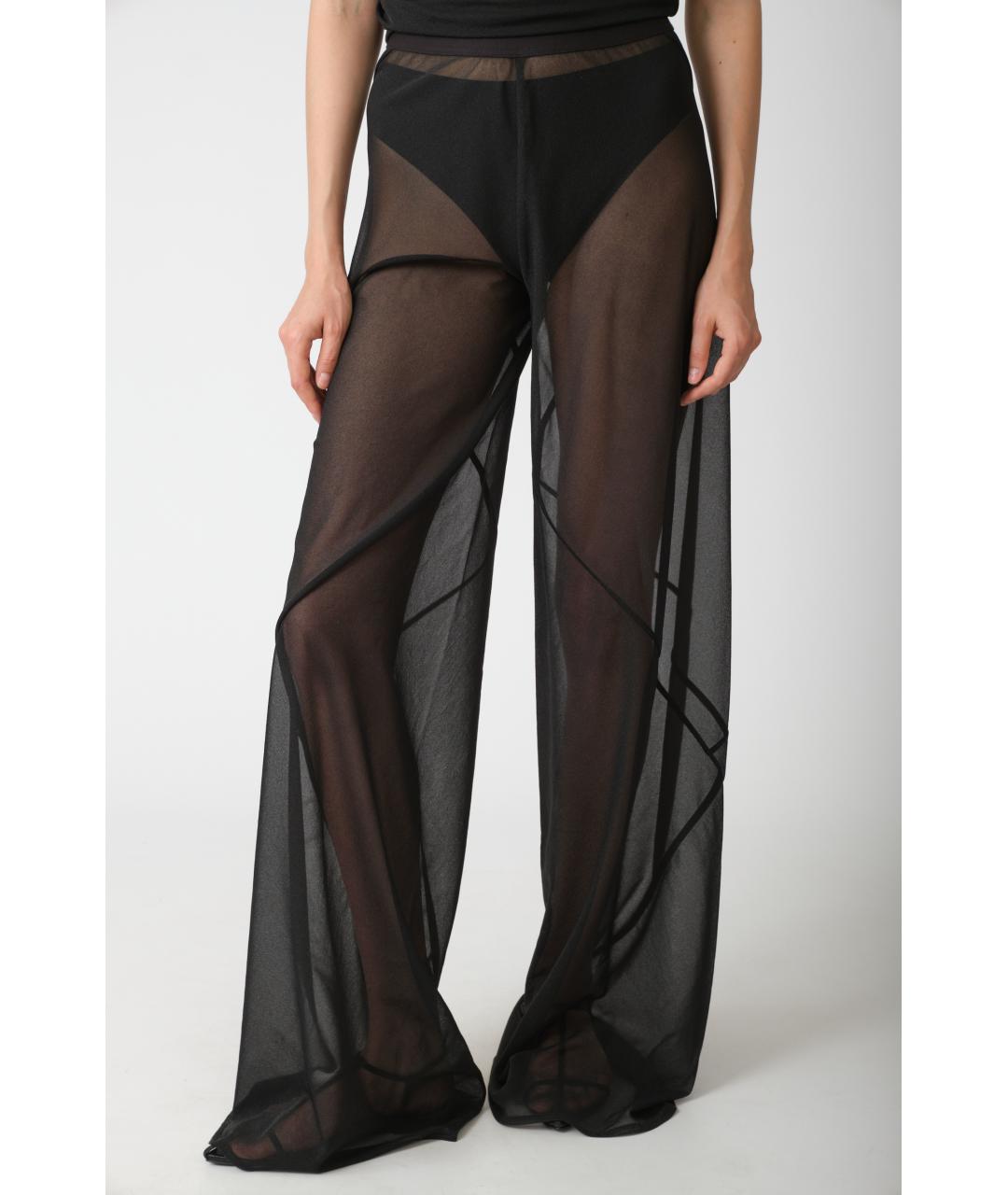 RICK OWENS Черные полиэстеровые брюки широкие, фото 2