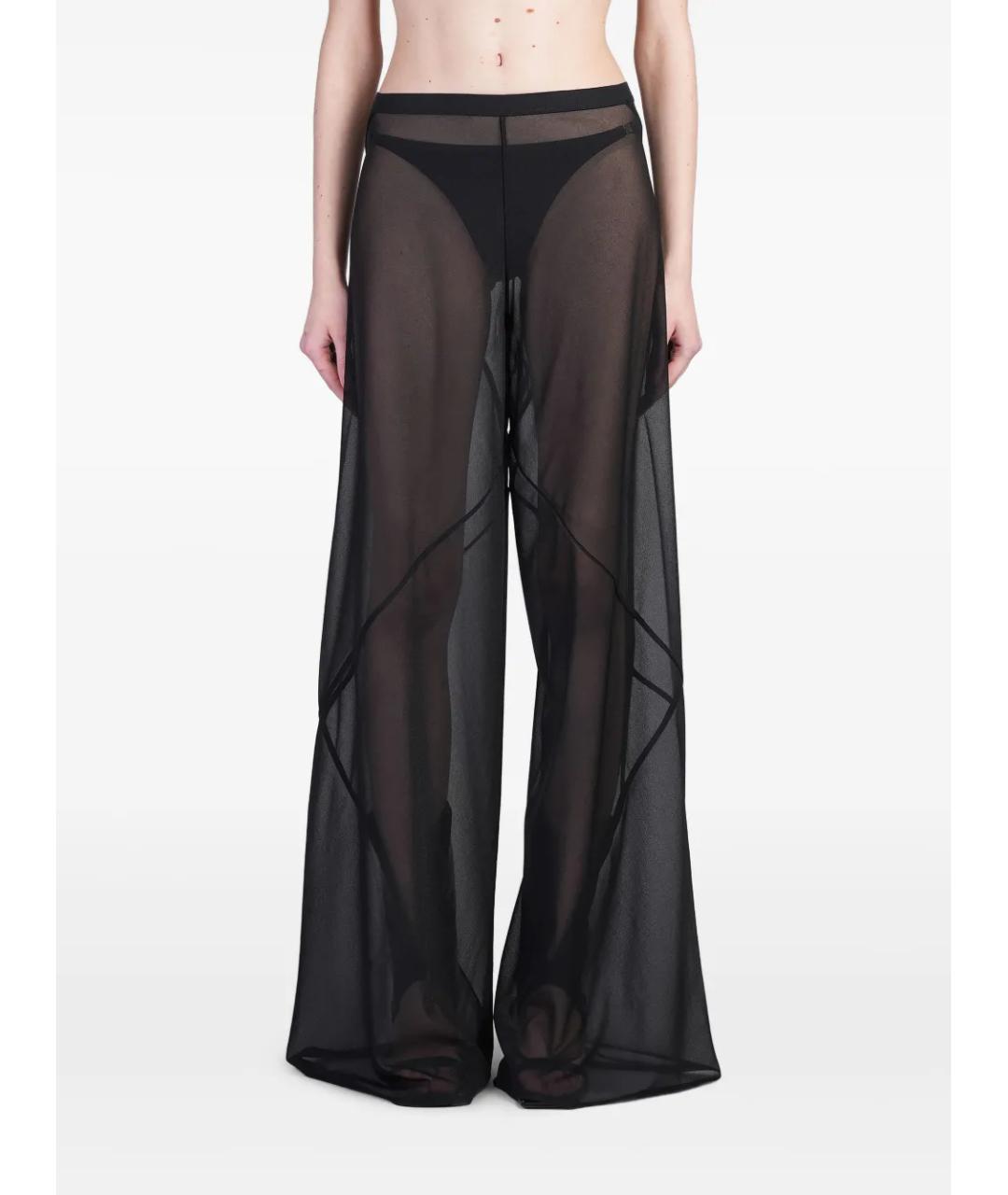 RICK OWENS Черные полиэстеровые брюки широкие, фото 6