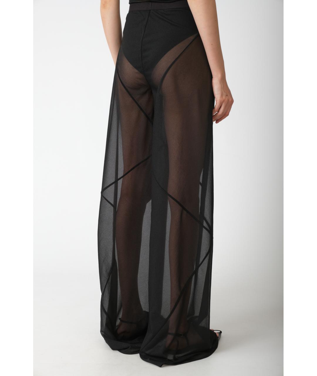 RICK OWENS Черные полиэстеровые брюки широкие, фото 3