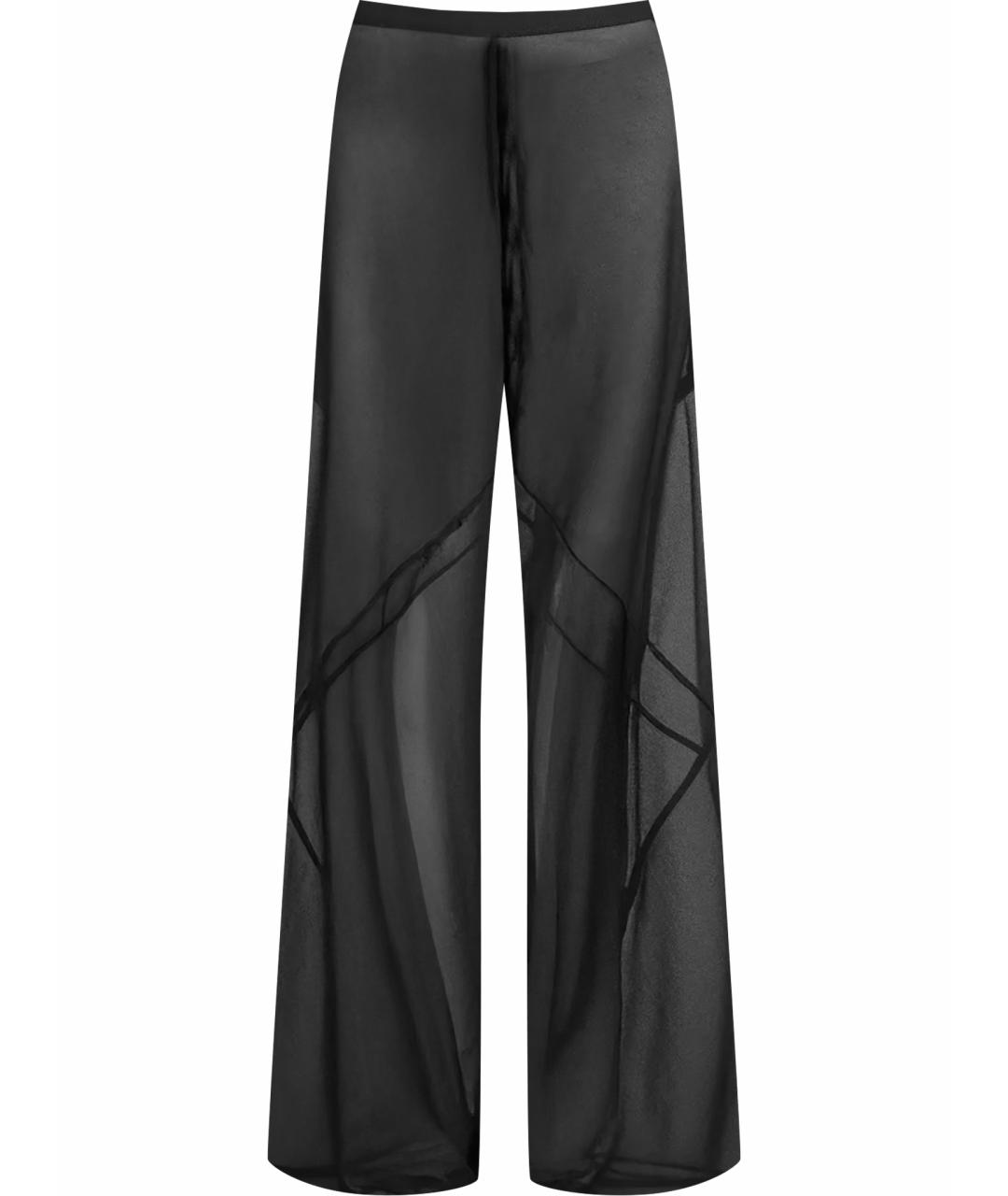 RICK OWENS Черные полиэстеровые брюки широкие, фото 1