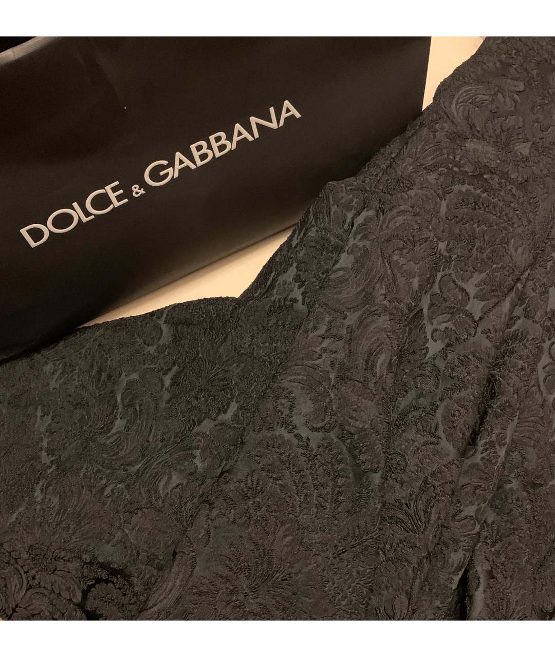DOLCE&GABBANA Черная полиэстеровая юбка миди, фото 8