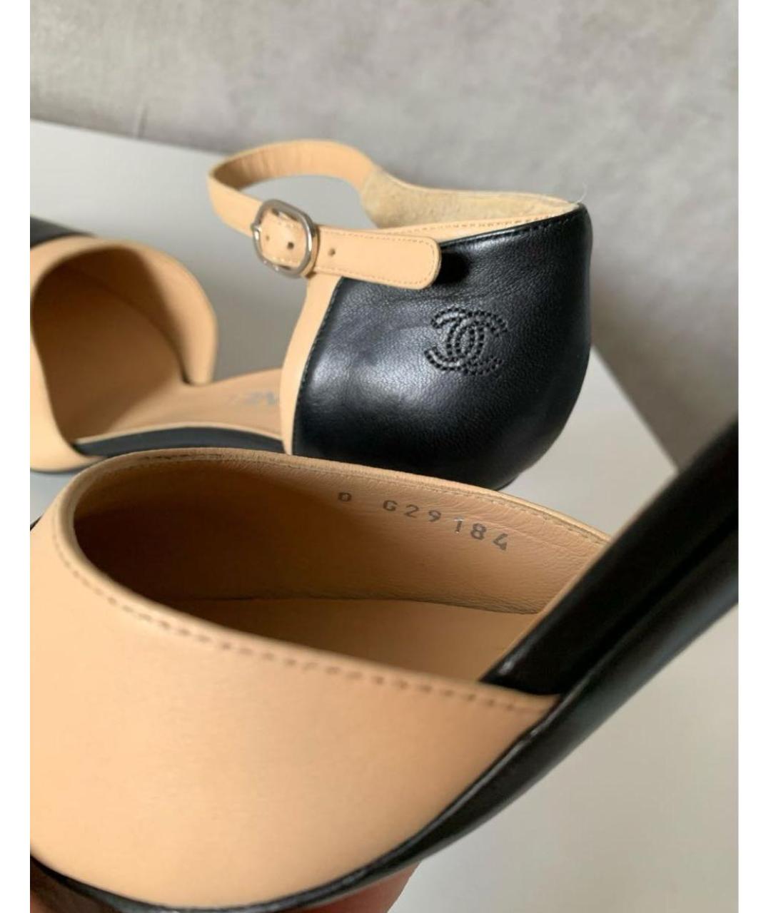 CHANEL Черные кожаные туфли, фото 6