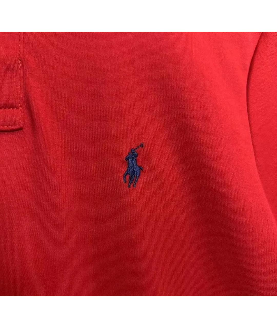 POLO RALPH LAUREN Красное хлопковое поло с коротким рукавом, фото 4