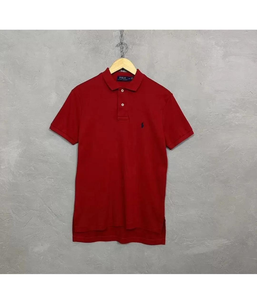 POLO RALPH LAUREN Красное хлопковое поло с коротким рукавом, фото 8