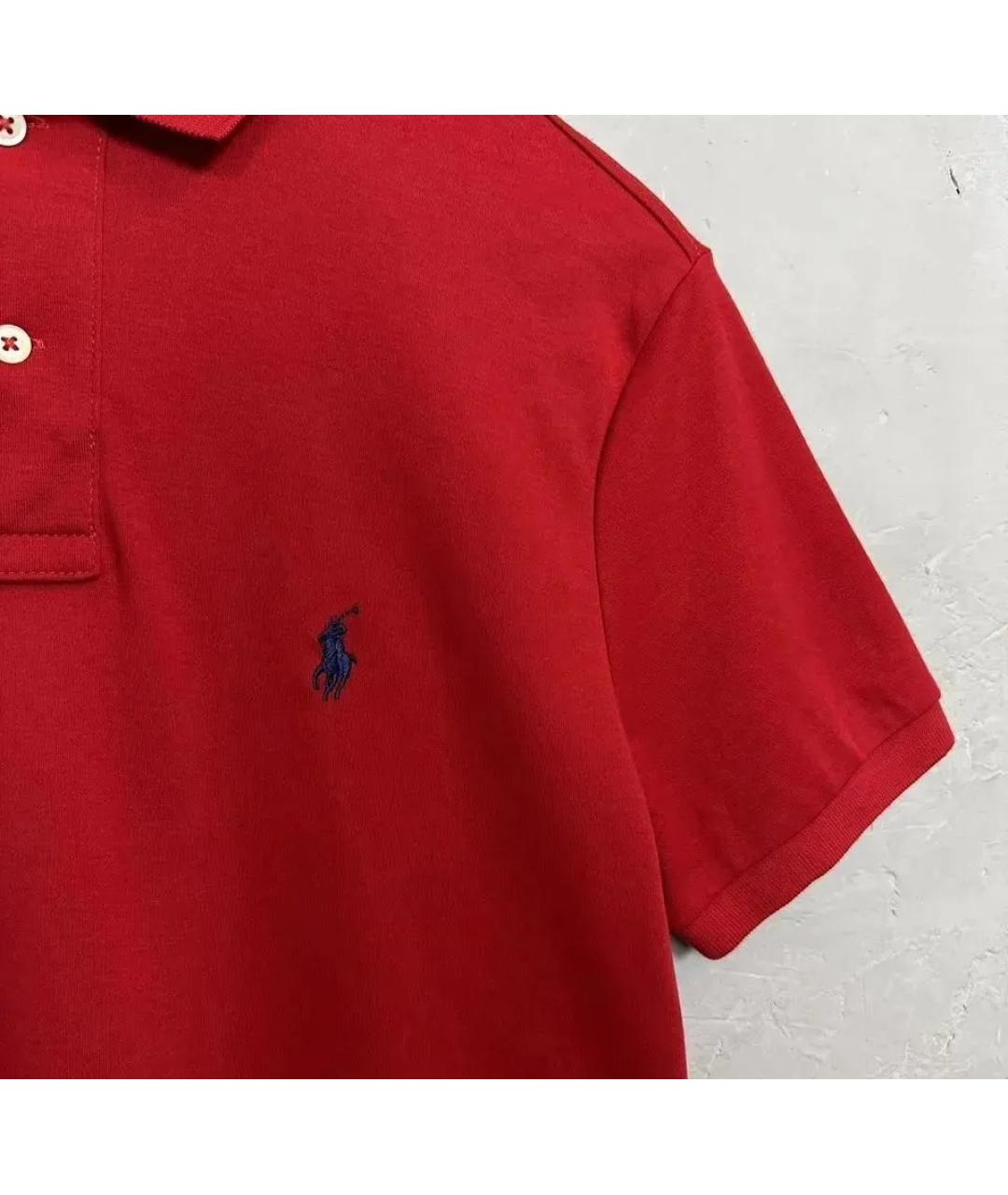 POLO RALPH LAUREN Красное хлопковое поло с коротким рукавом, фото 3