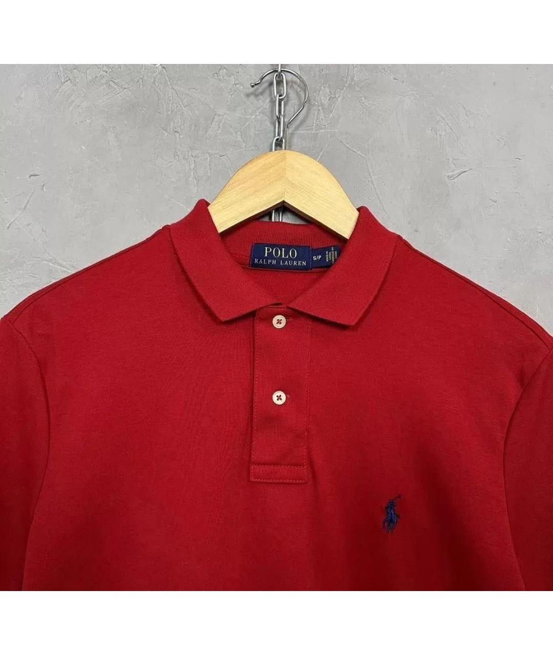 POLO RALPH LAUREN Красное хлопковое поло с коротким рукавом, фото 2