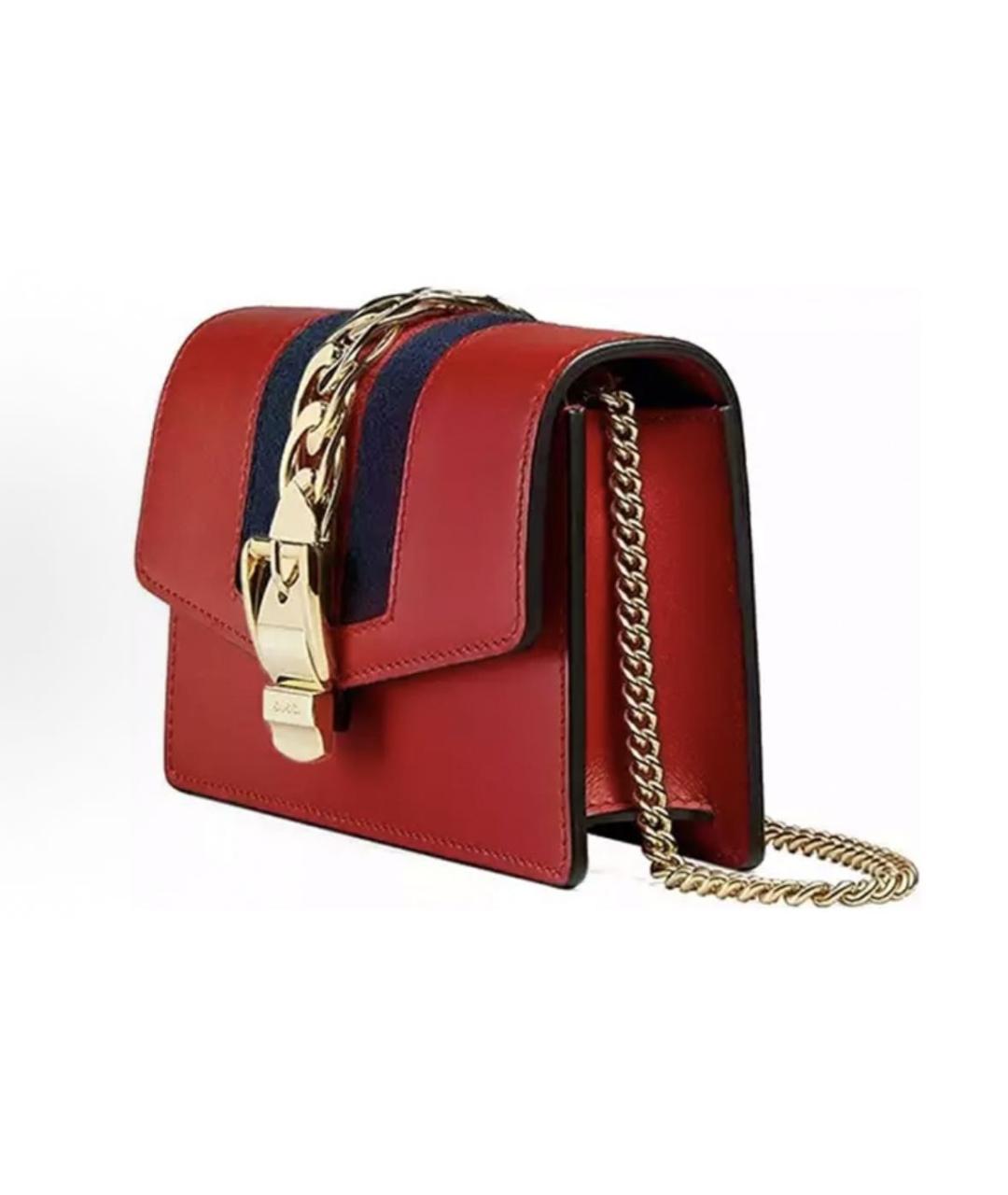 GUCCI Красная кожаная сумка с короткими ручками, фото 2