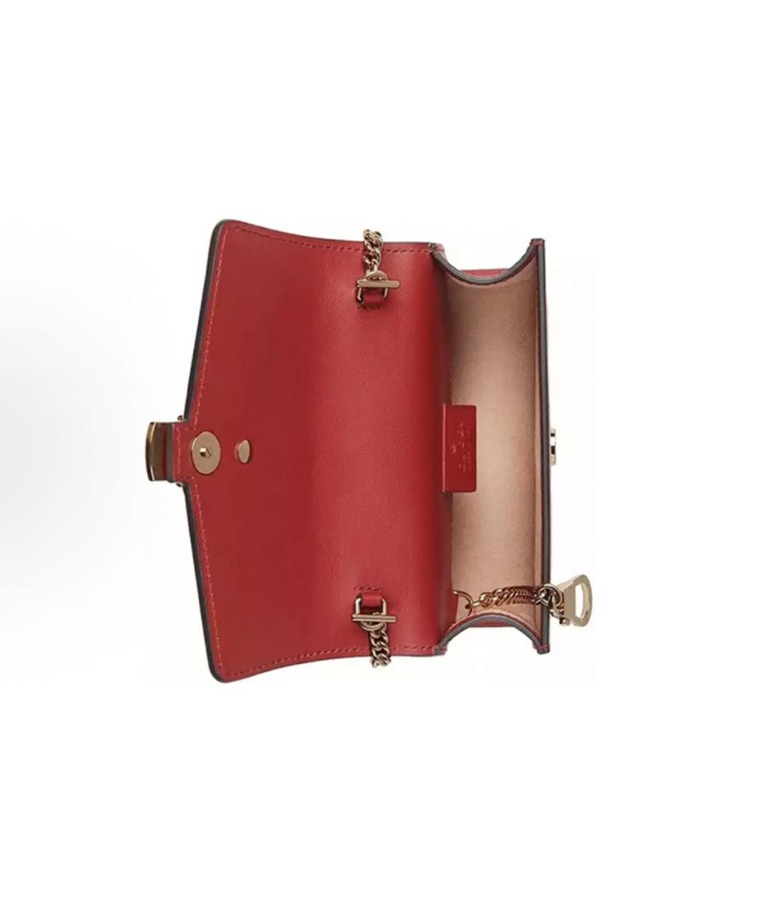 GUCCI Красная кожаная сумка с короткими ручками, фото 4