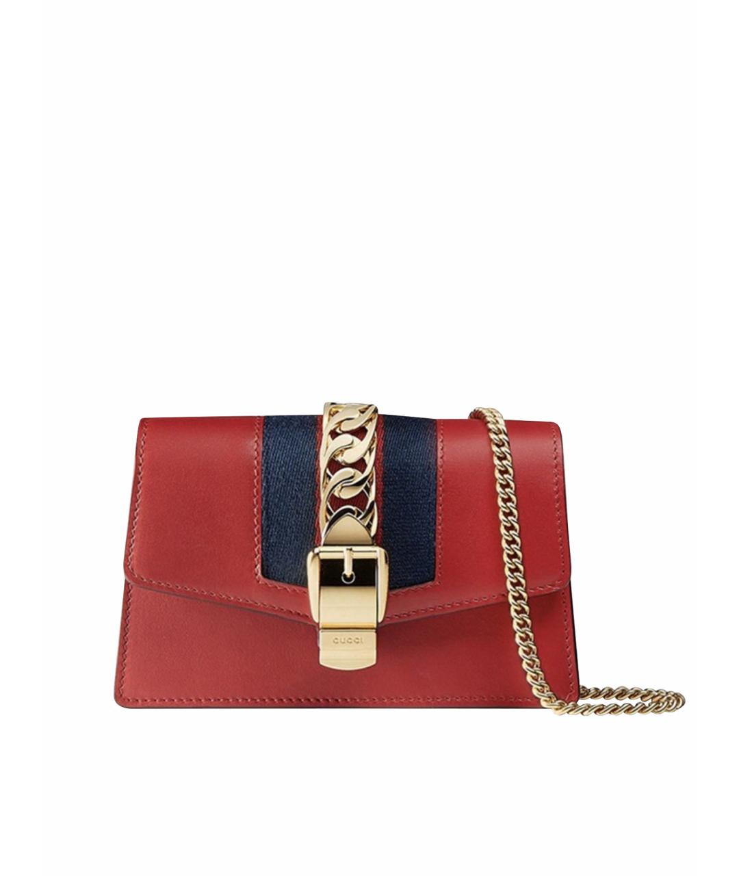 GUCCI Красная кожаная сумка с короткими ручками, фото 1