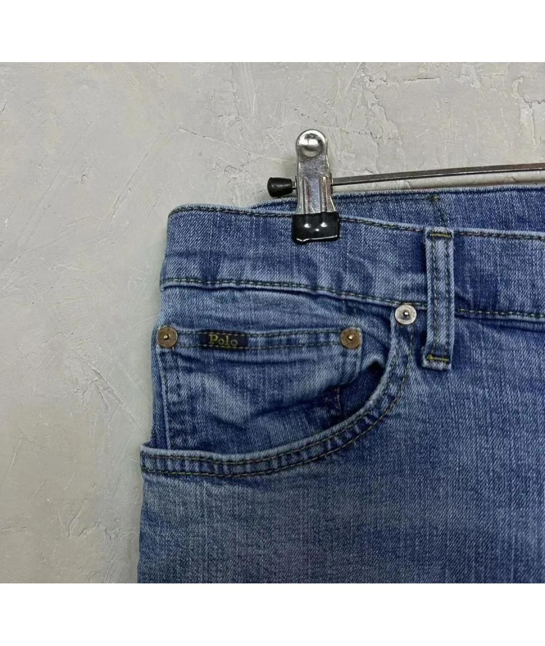 POLO RALPH LAUREN Синие хлопко-эластановые джинсы скинни, фото 6