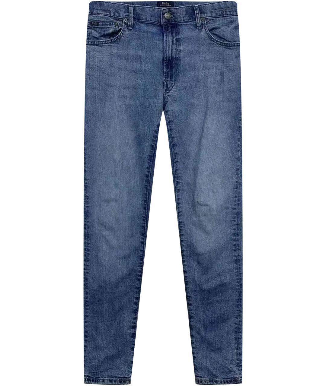 POLO RALPH LAUREN Синие хлопко-эластановые джинсы скинни, фото 1