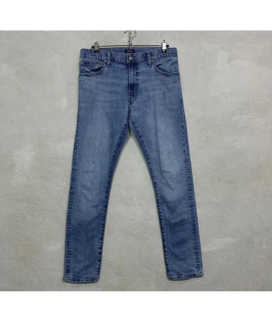 POLO RALPH LAUREN Синие хлопко-эластановые джинсы скинни, фото 10