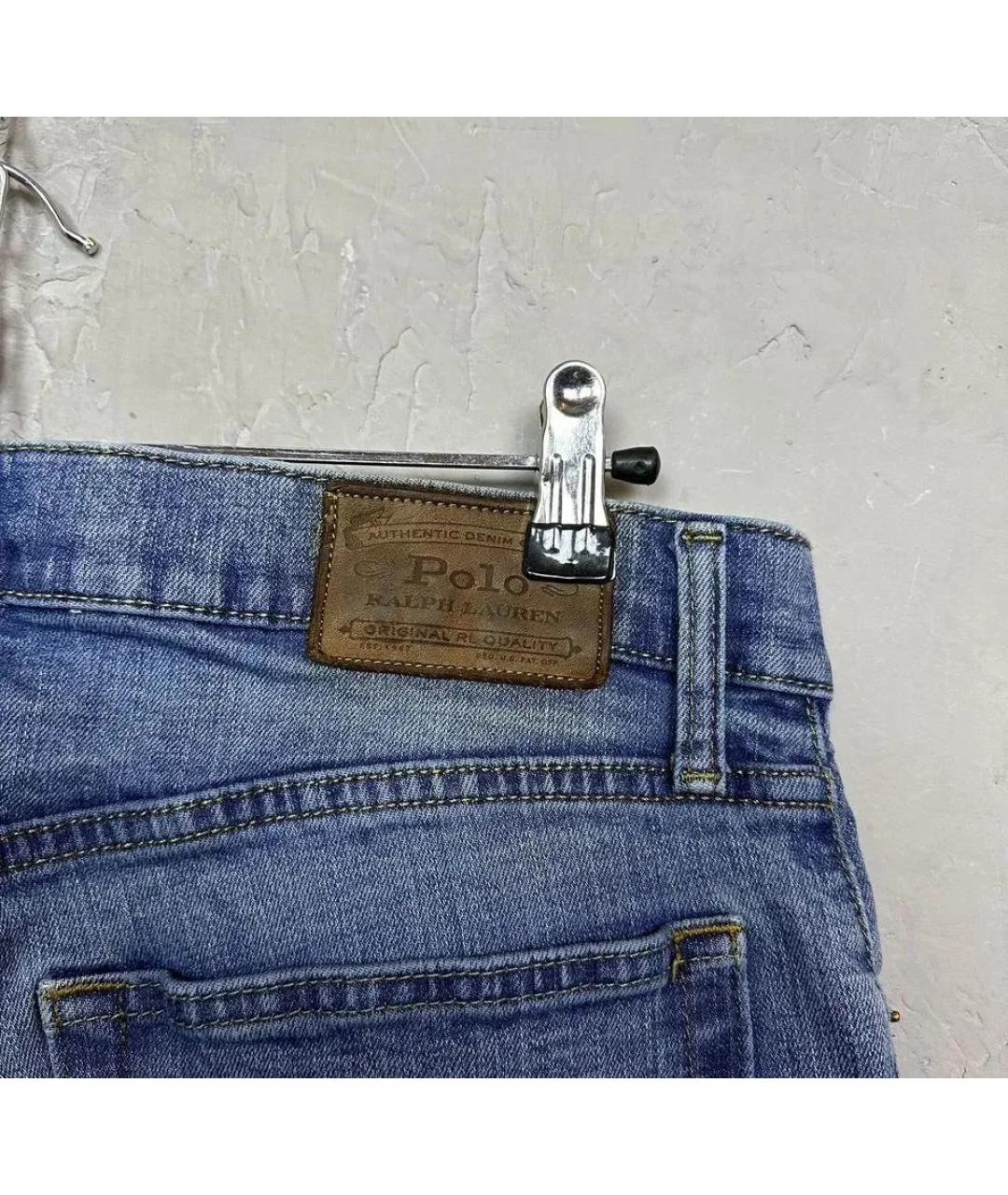 POLO RALPH LAUREN Синие хлопко-эластановые джинсы скинни, фото 4