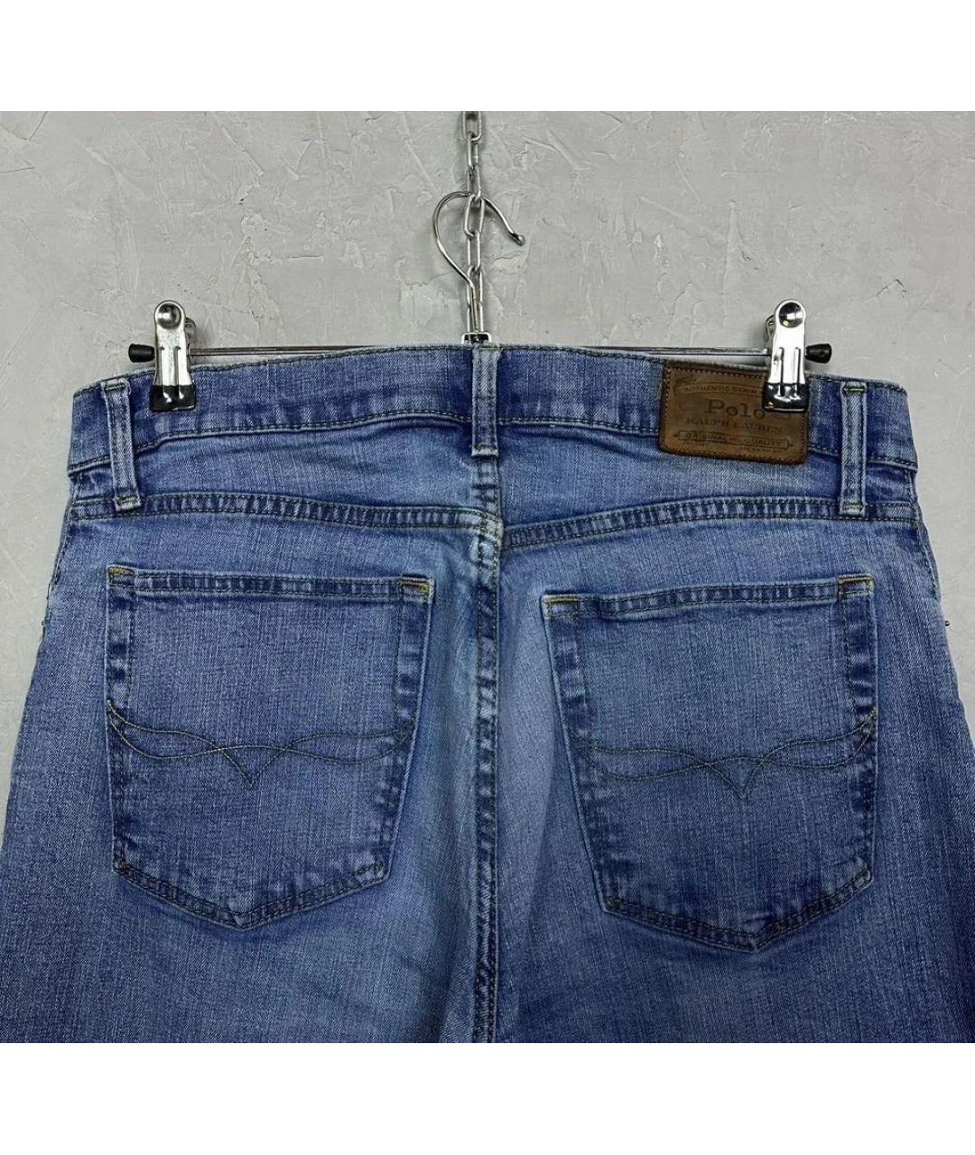 POLO RALPH LAUREN Синие хлопко-эластановые джинсы скинни, фото 3