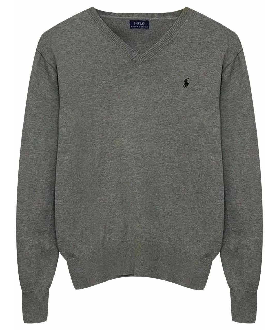 POLO RALPH LAUREN Серый хлопковый джемпер / свитер, фото 1