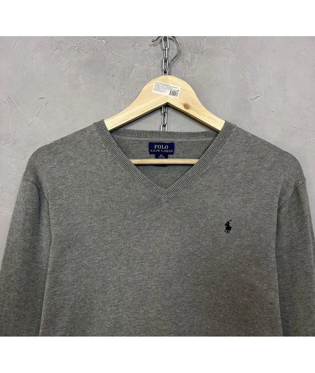 POLO RALPH LAUREN Серый хлопковый джемпер / свитер, фото 2