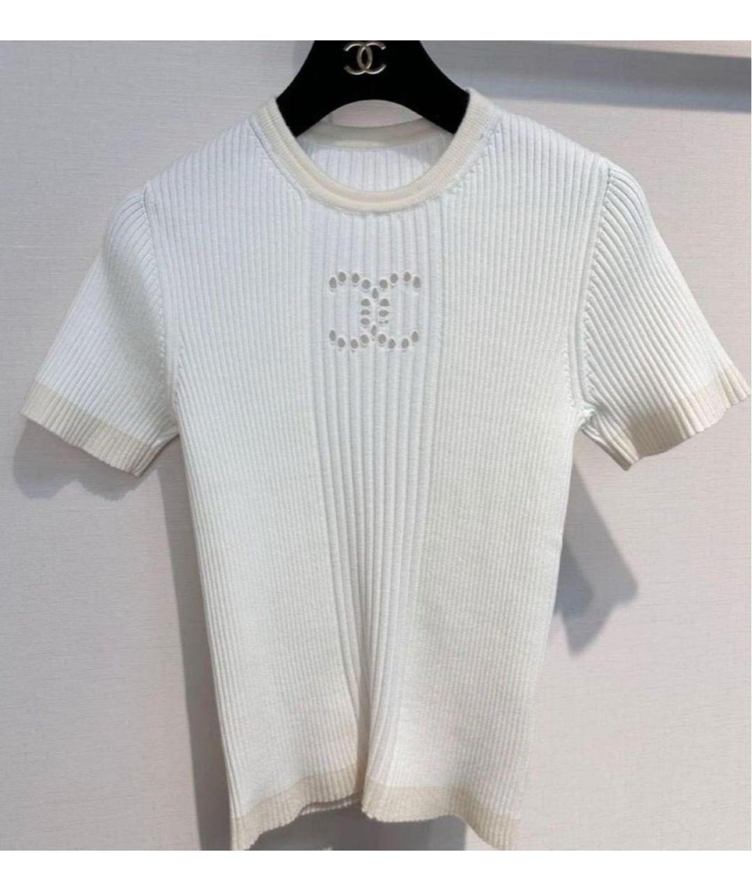 CHANEL Белая хлопковая футболка, фото 2