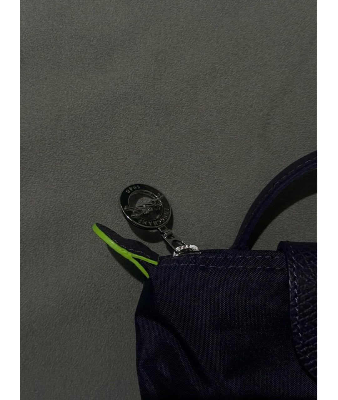 LONGCHAMP Фиолетовая тканевая сумка с короткими ручками, фото 4