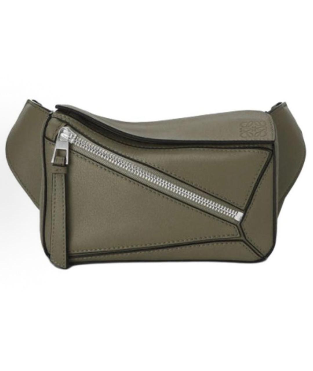 LOEWE Зеленая кожаная поясная сумка, фото 8