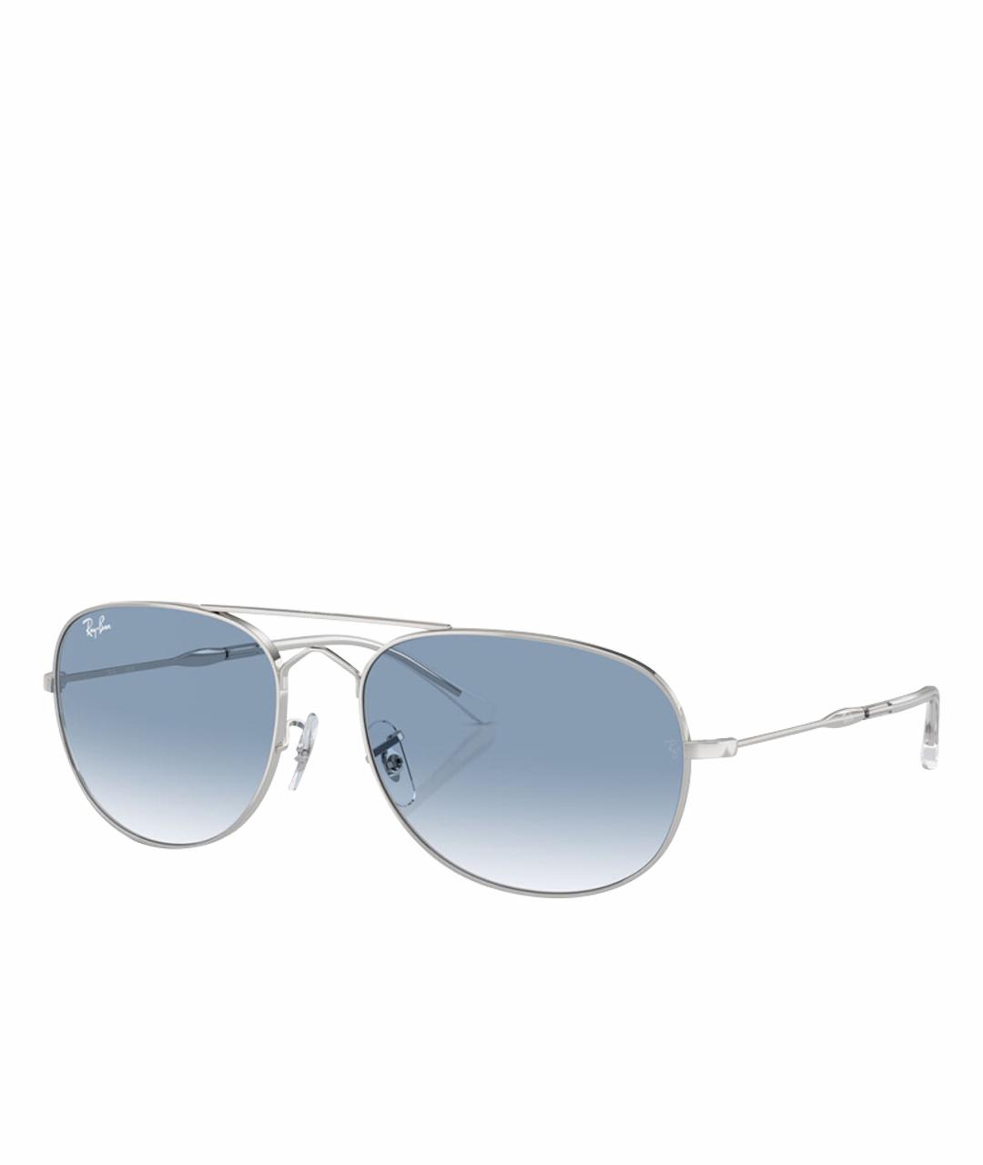 RAY BAN Серебряные металлические солнцезащитные очки, фото 1