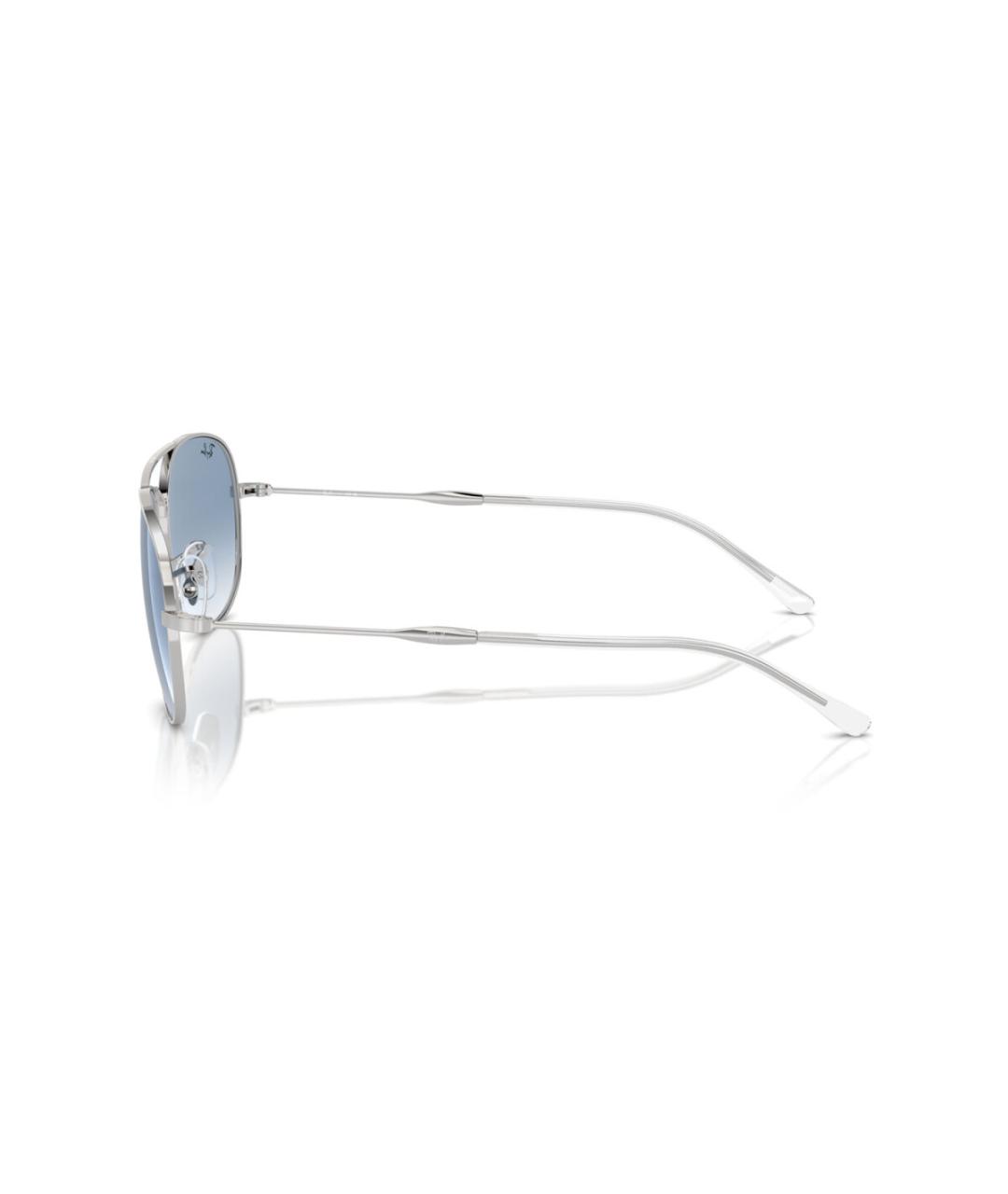 RAY BAN Серебряные металлические солнцезащитные очки, фото 3
