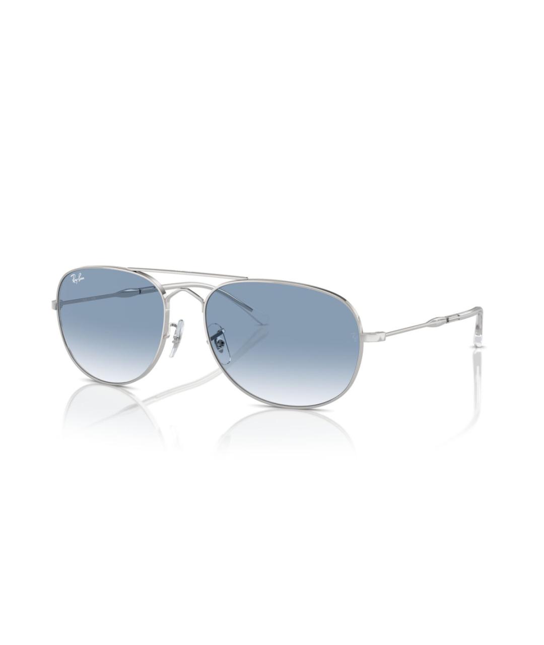 RAY BAN Серебряные металлические солнцезащитные очки, фото 8