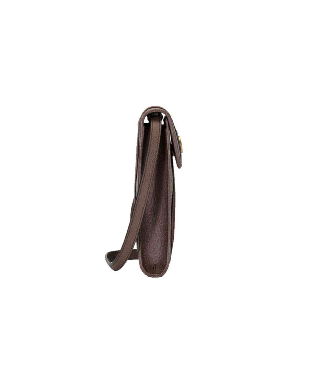 GUCCI Коричневая кожаная сумка на плечо, фото 4