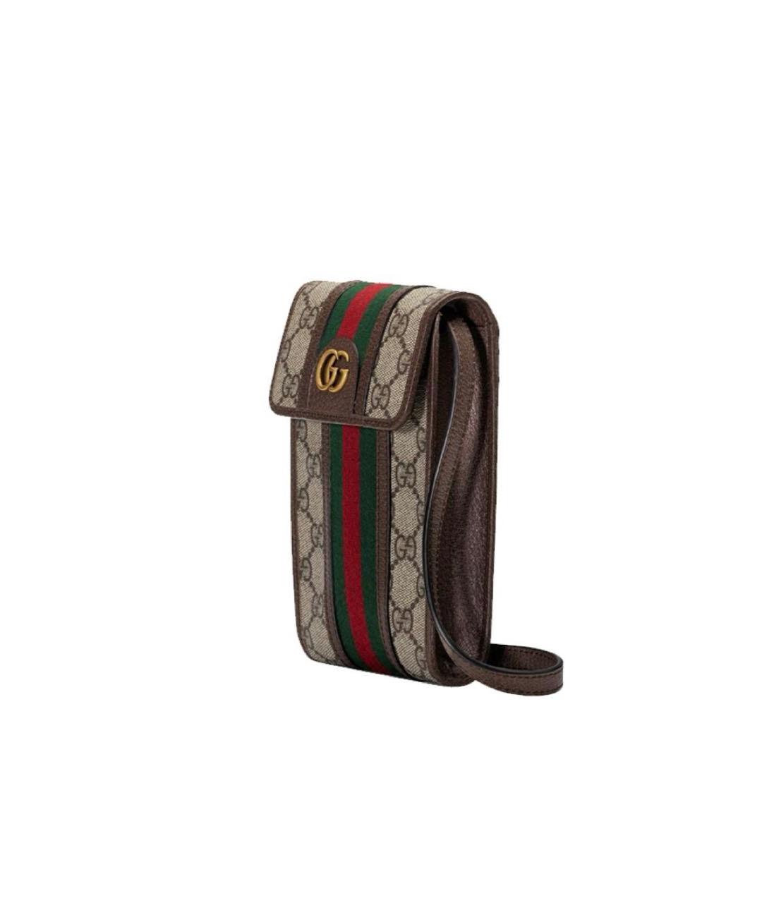 GUCCI Коричневая кожаная сумка на плечо, фото 3
