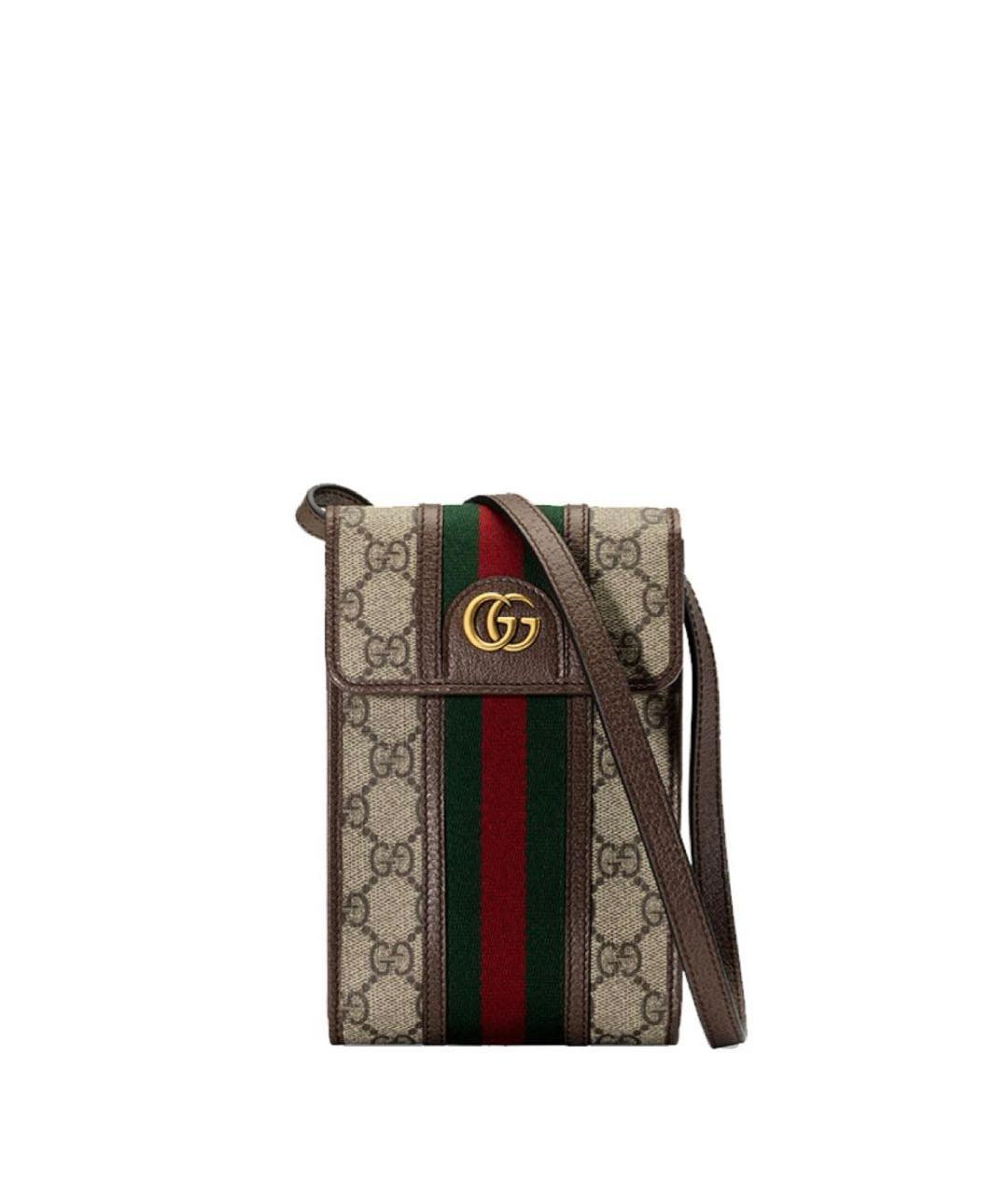 GUCCI Коричневая кожаная сумка на плечо, фото 5