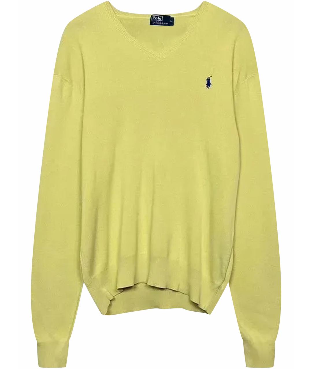 POLO RALPH LAUREN Желтый хлопковый джемпер / свитер, фото 1