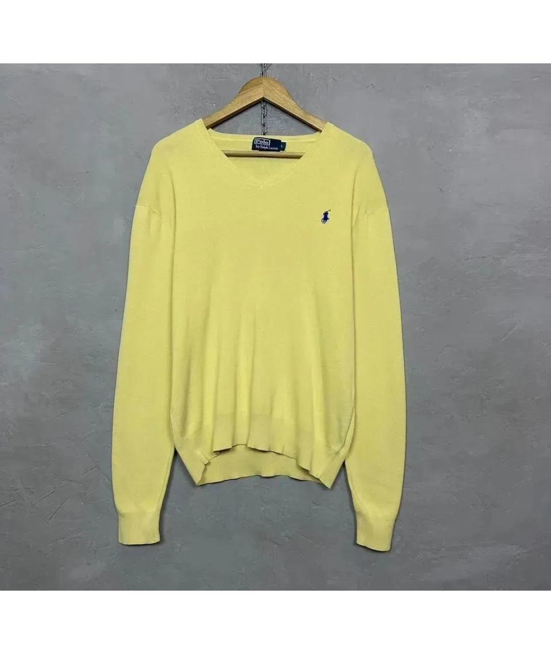POLO RALPH LAUREN Желтый хлопковый джемпер / свитер, фото 7
