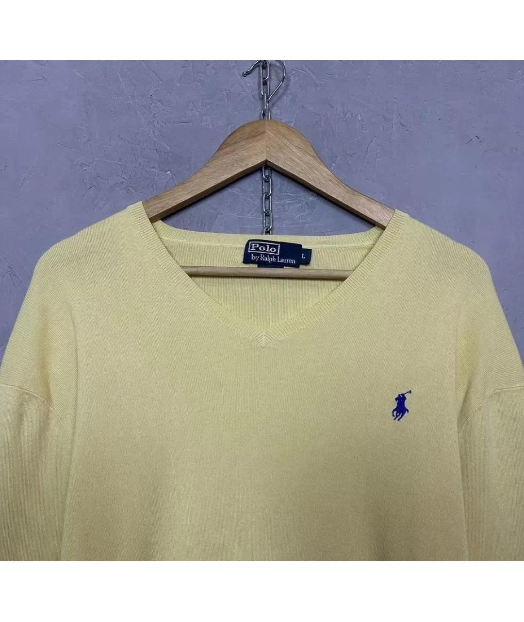 POLO RALPH LAUREN Желтый хлопковый джемпер / свитер, фото 3