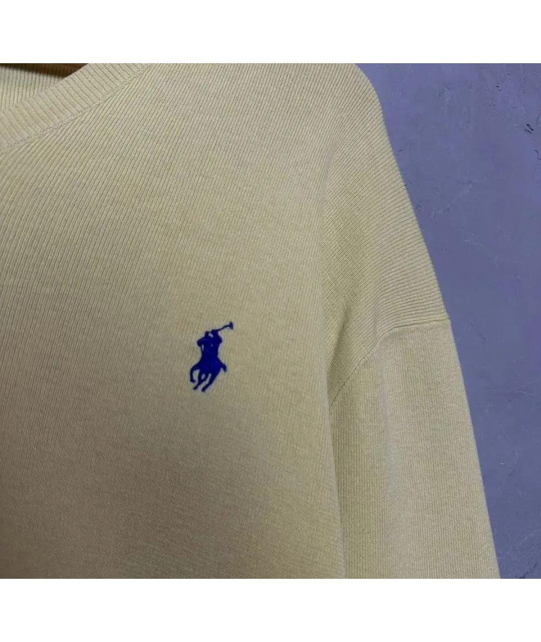 POLO RALPH LAUREN Желтый хлопковый джемпер / свитер, фото 4
