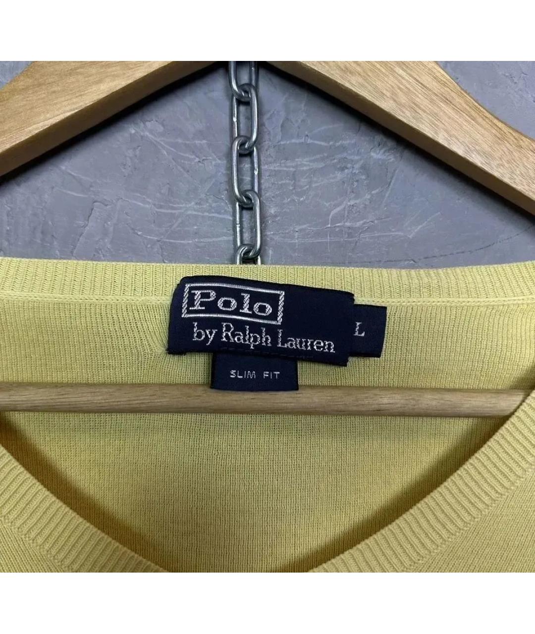 POLO RALPH LAUREN Желтый хлопковый джемпер / свитер, фото 5