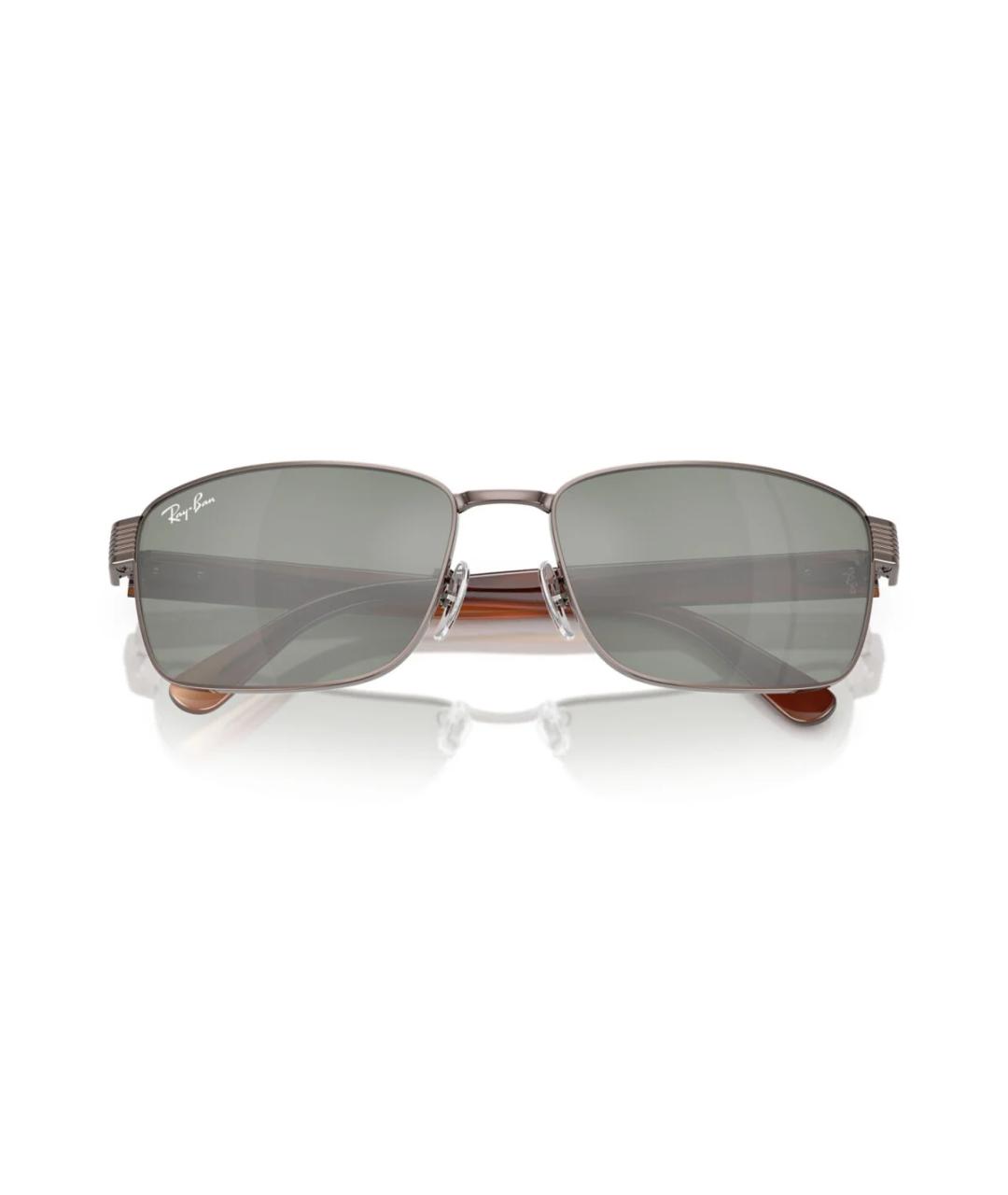 RAY BAN Коричневые металлические солнцезащитные очки, фото 7