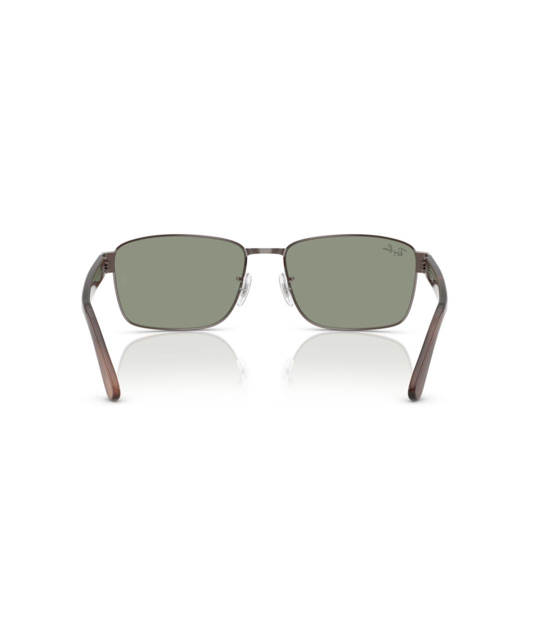 RAY BAN Коричневые металлические солнцезащитные очки, фото 6