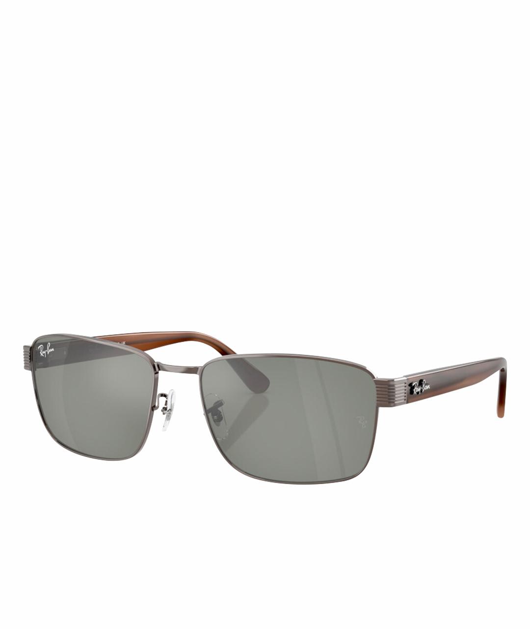 RAY BAN Коричневые металлические солнцезащитные очки, фото 1