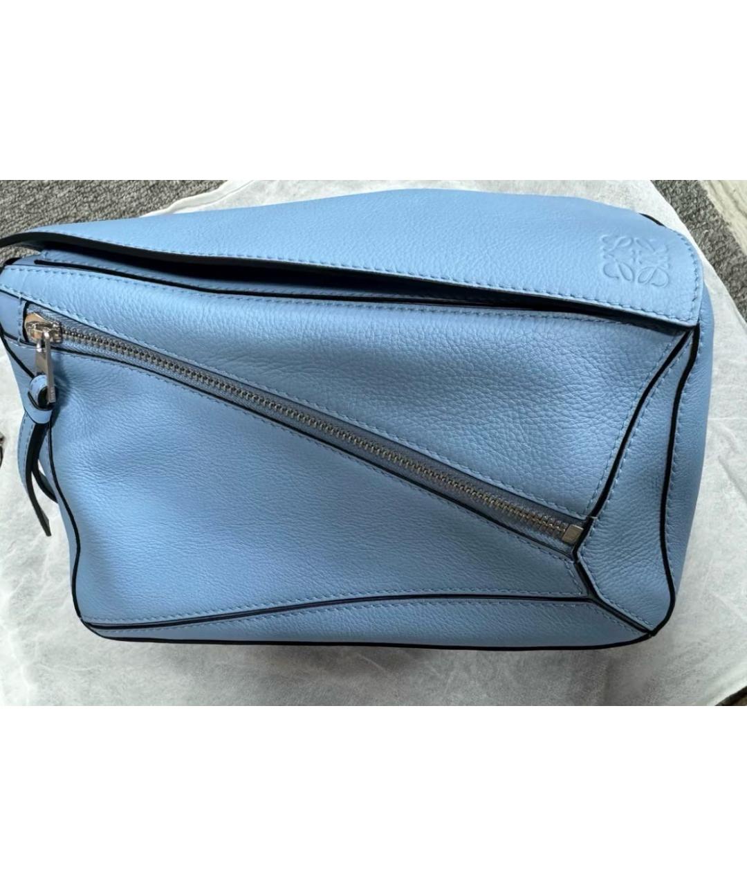 LOEWE Голубая кожаная поясная сумка, фото 5