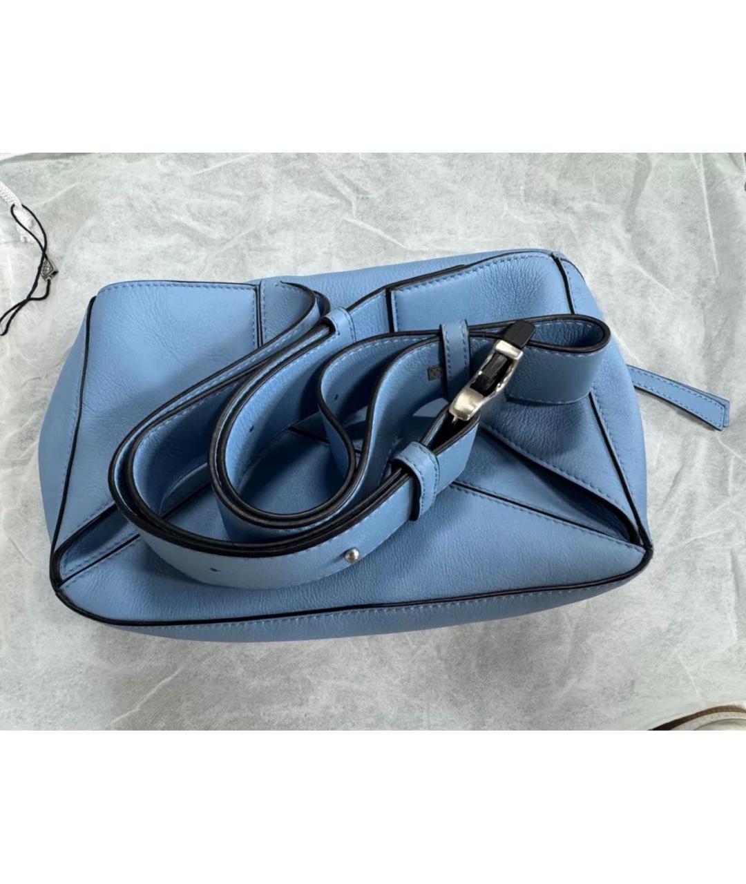 LOEWE Голубая кожаная поясная сумка, фото 3