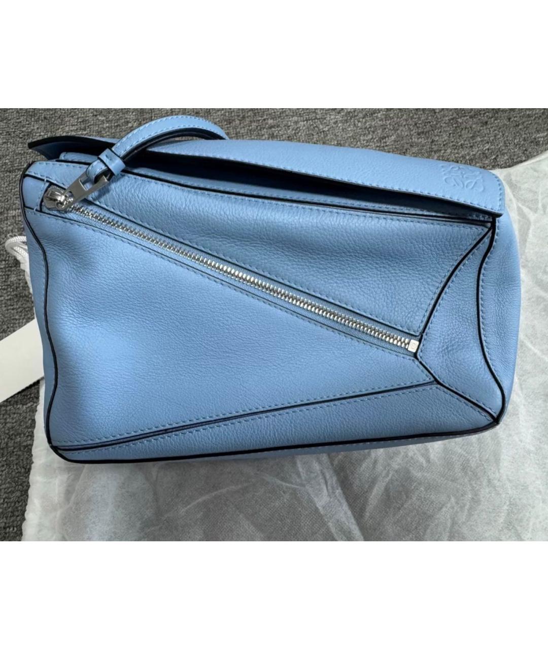 LOEWE Голубая кожаная поясная сумка, фото 2