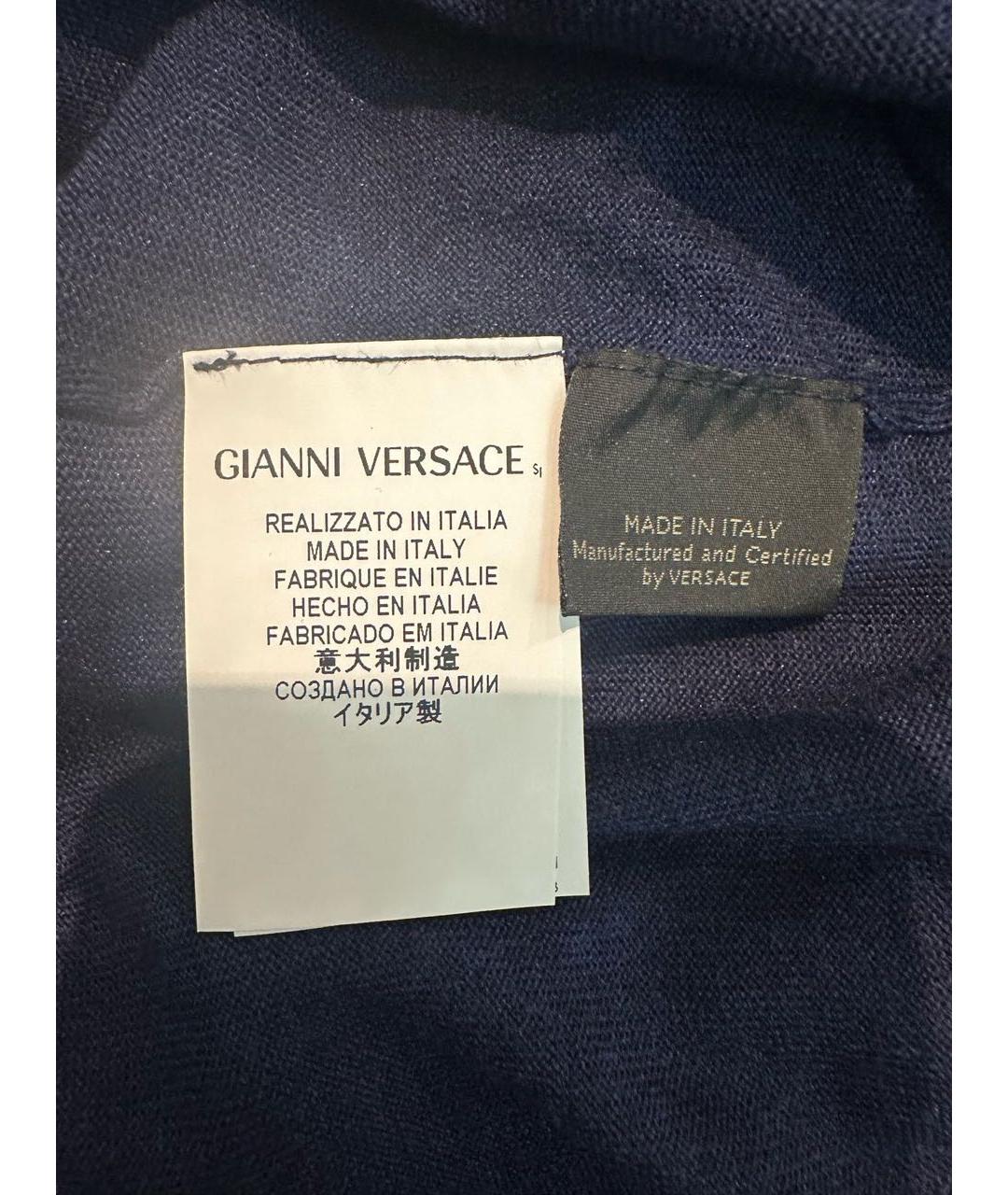VERSACE Темно-синий кашемировый джемпер / свитер, фото 4